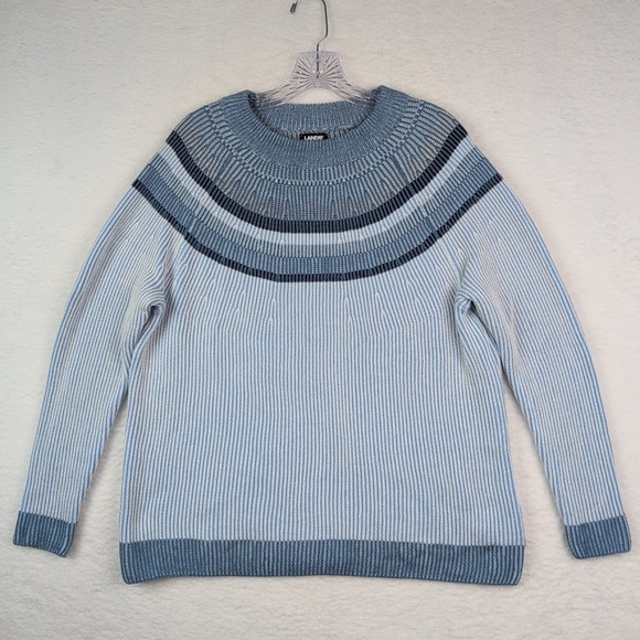 Lands' End Sweaters - lands end drifter Cable Knit sweater Blue Size Large 14-16